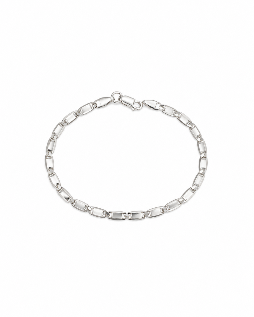 Pulseira Piastrine M laminada Prata 925k- 112024