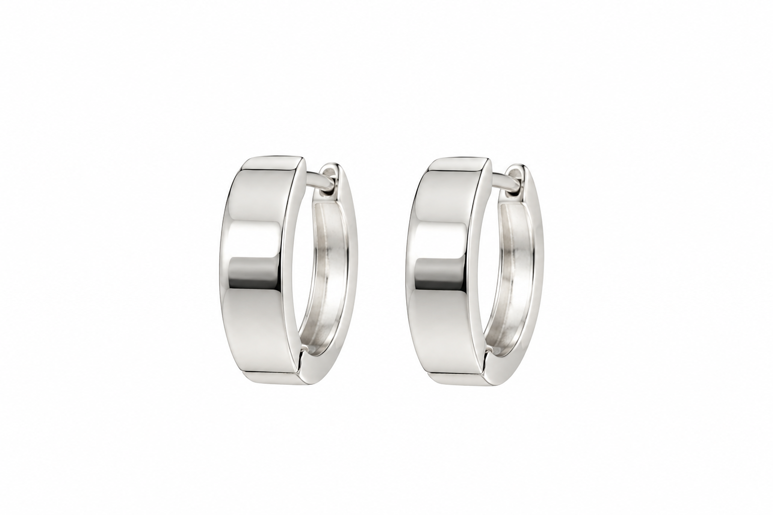 Brinco de Argola lisa tradicional Prata 925k- 74414