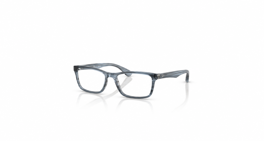 Óculos Receituário RayBan quadrado acetato azul listrado unisex- ORX5279