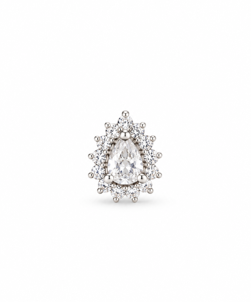 Pingente Gota mini Milena cravejado com zircônias Prata 925k-458079