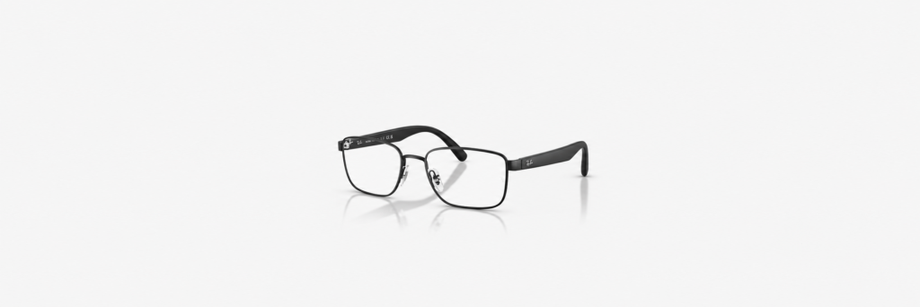 Óculos Receituário RayBan retangular preto masculino- ORX6537L