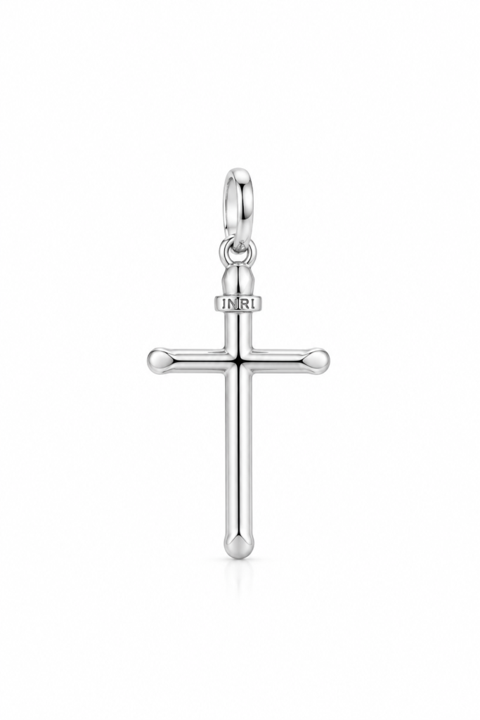 Pingente Crucifixo frente única média Prata 925k- 98397