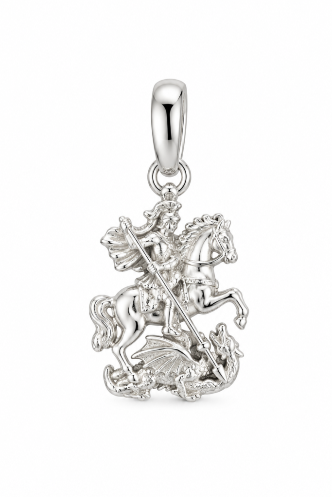 Pingente São Jorge liso Prata 925k- 4944
