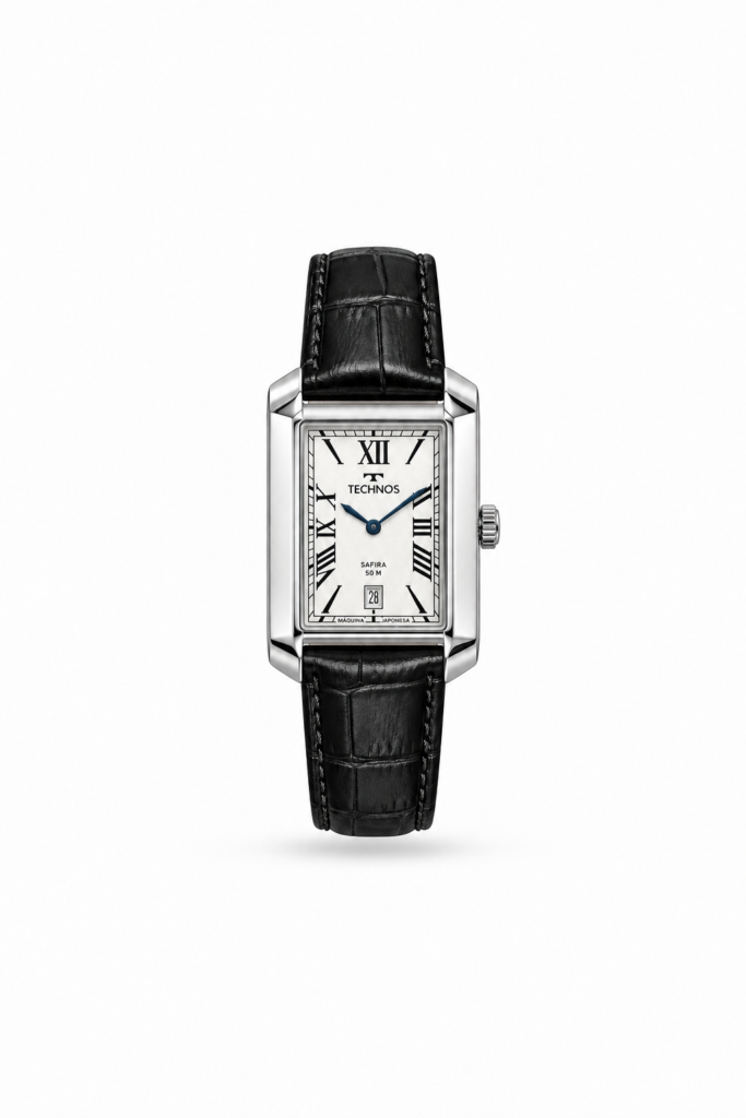 Relógio Technos Classic Heritage com pulseira de couro preta- GM17AE/8B