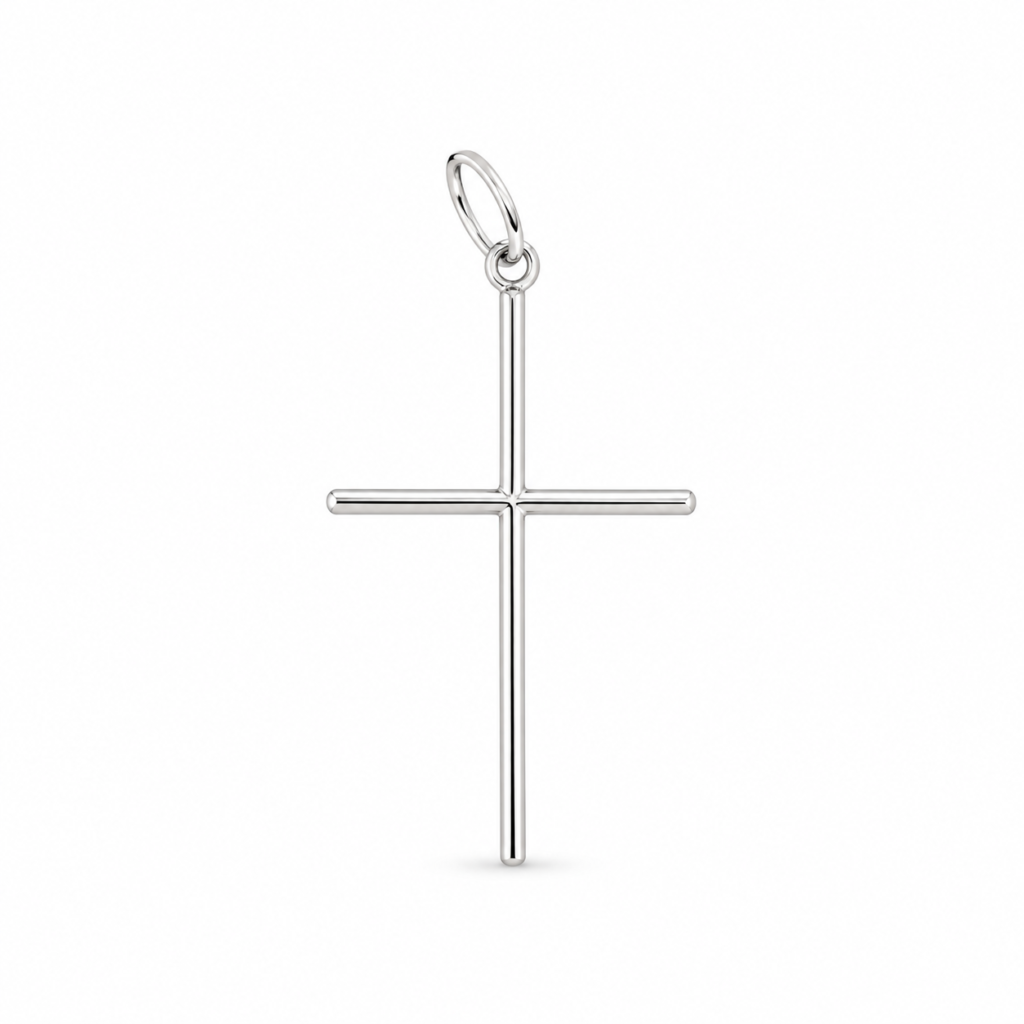 Pingente Crucifixo fino liso Prata 925k- 98311
