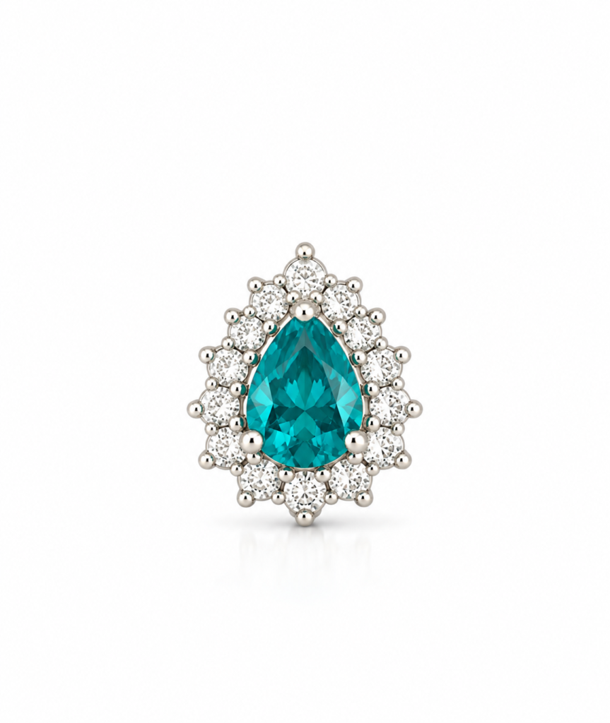 Pingente Gota mini Vithoria cravejado Com zircônias colorido Prata 925k- 458079