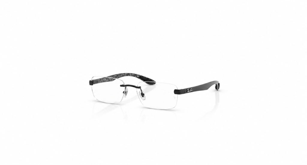 Óculos Receituário RayBan quadrado polido preto masculino-ORX8423 2509
