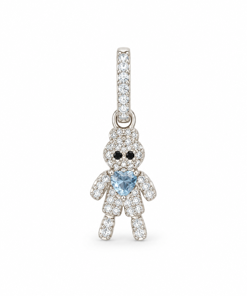 Pingente Criança Luxo cravejado com zircônias Prata 925k- 84352