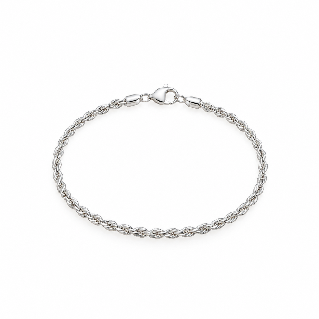 Pulseira Torcida elos mini Prata 925k- 108072