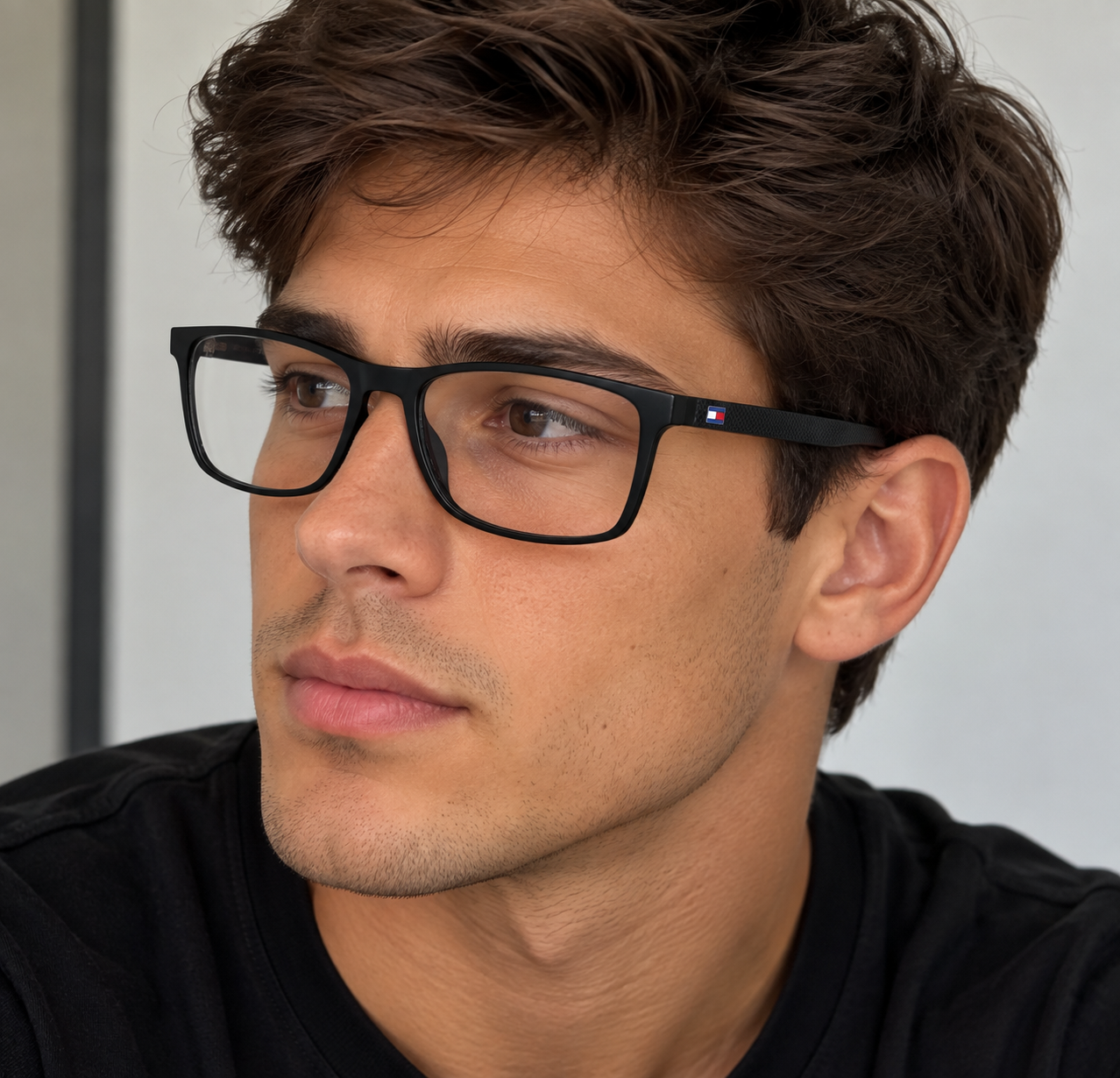 Óculos Receituário Tommy Hilfiger Fashion retangular preto masculino-TH 1785 003 - Imagem 4