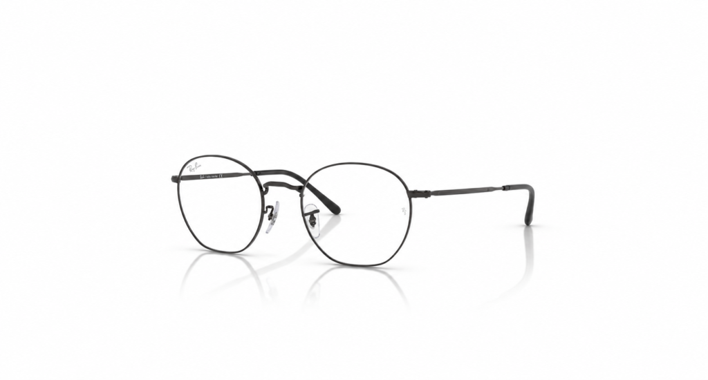 Óculos Receituário RayBan Rob redondo metal preto unissex-ORX6472L