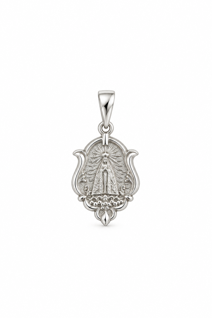 Pingente Capelinha com Nossa Senhora Prata 925k- 107952