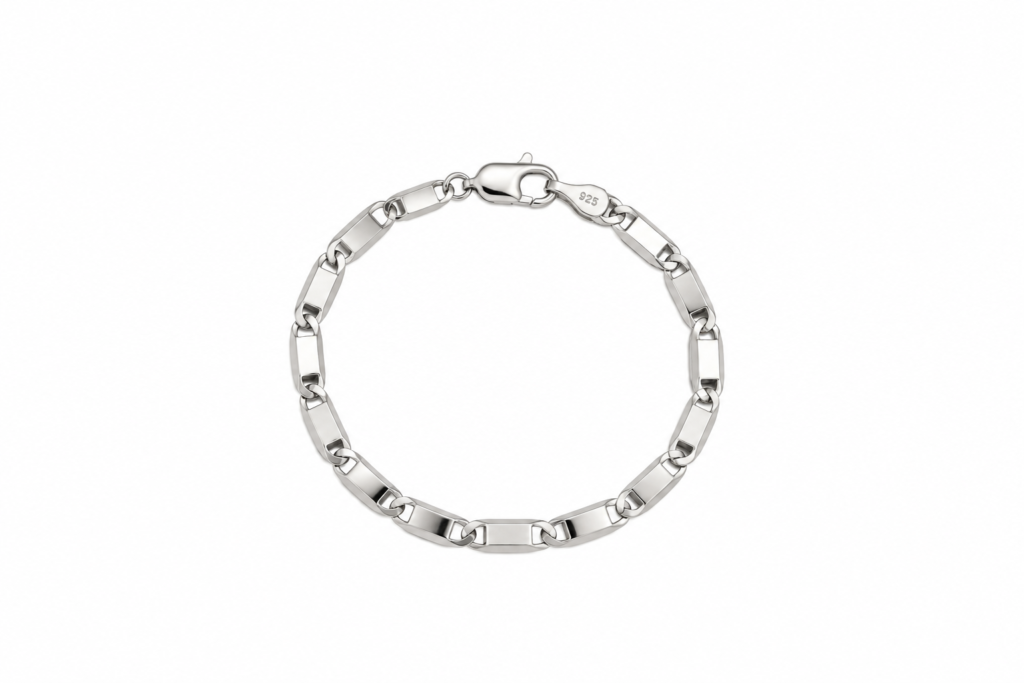 Pulseira Piastrine laminada Prata 925k- 106870