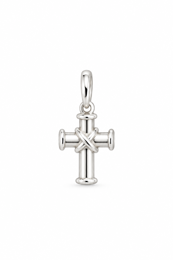 Pingente Crucifixo frente única Prata 925k- 80569