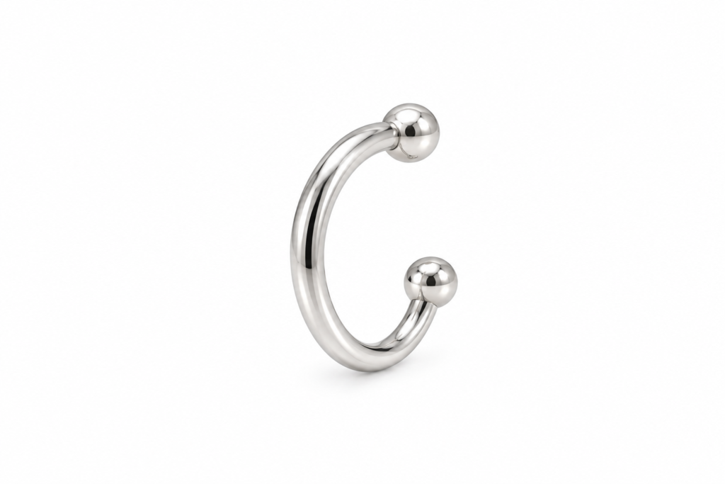 Piercing de Pressão liso simples Prata 925k com Ródio- 29921