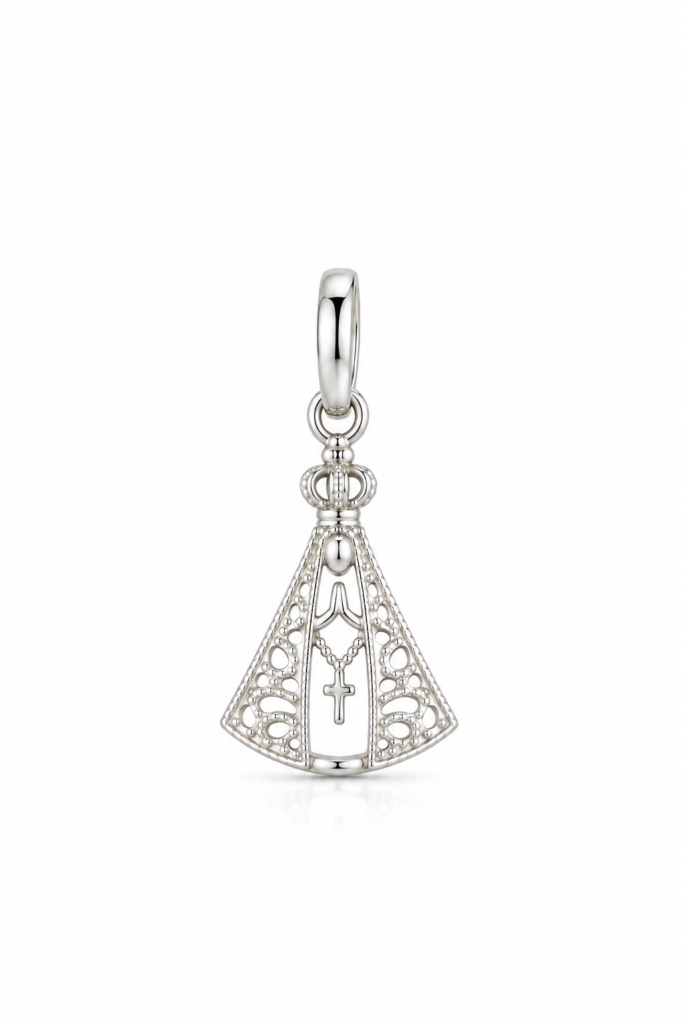 Pingente Nossa Senhora vazado Prata 925k- 4250035