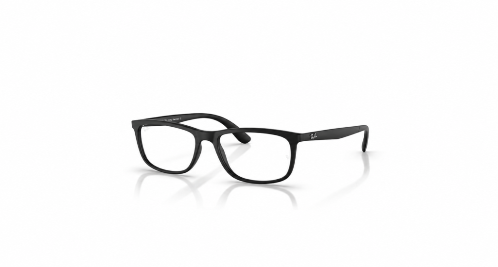 Óculos Receituário RayBan retangular fosco preto clássico masculino-ORX7171L