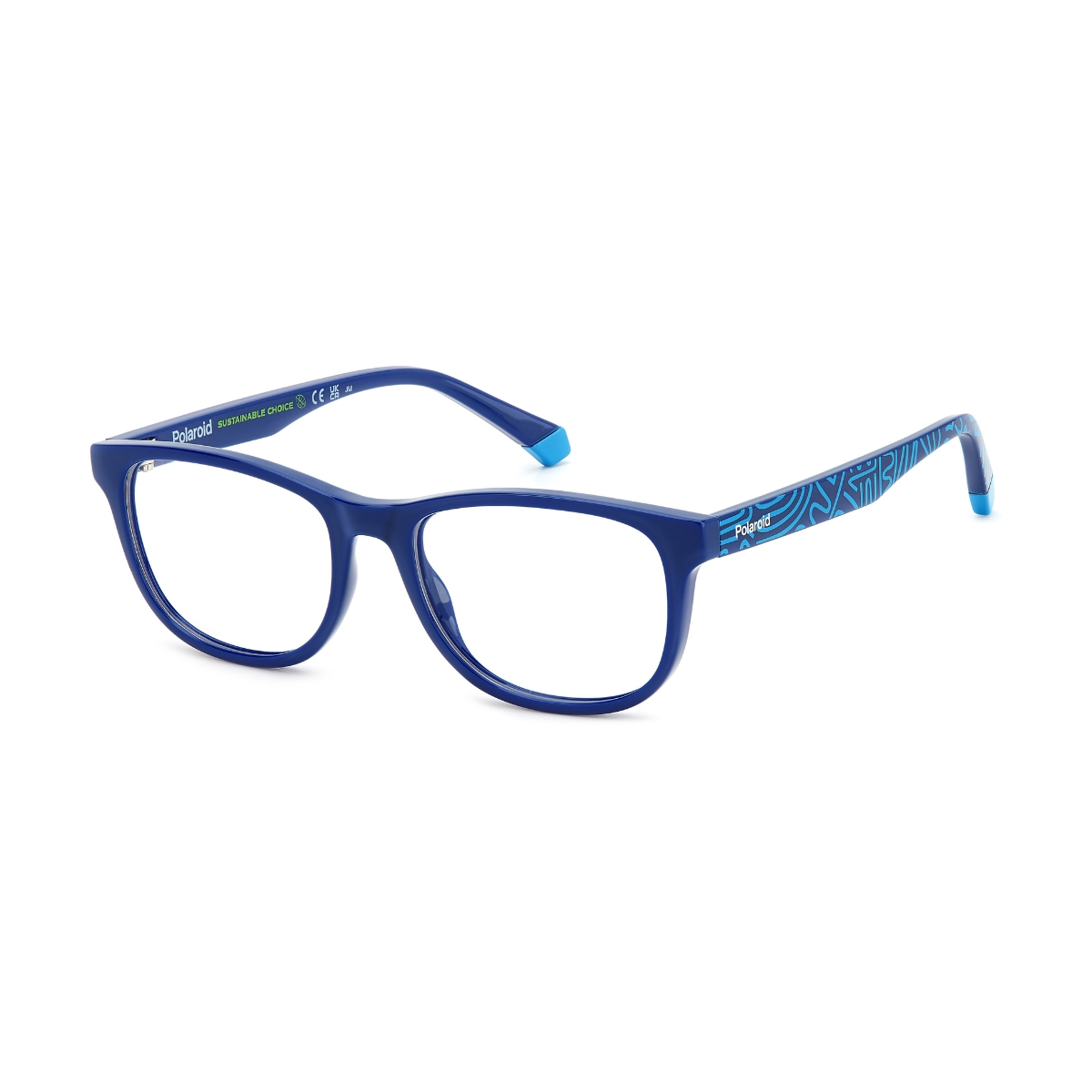 Óculos Receituário Polaroid Infantil quadrado azul masculino -PLDD 832 ZX9