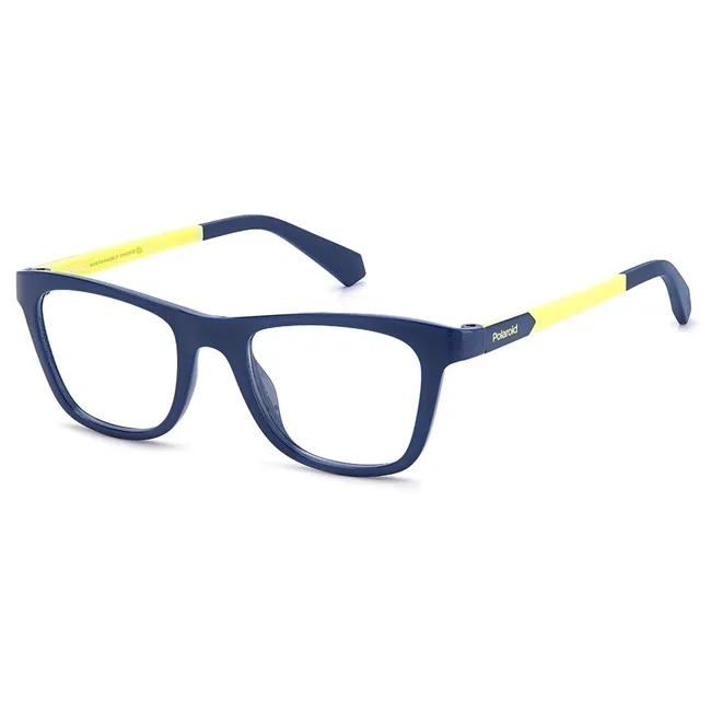 Óculos Receituário Polaroid Infantil quadrado azul com amarelo-PLDD829