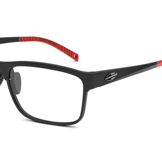 Óculos Receituário Mormaii Denver preto com vermelho masculino- M6086 A85 58 - Imagem 3