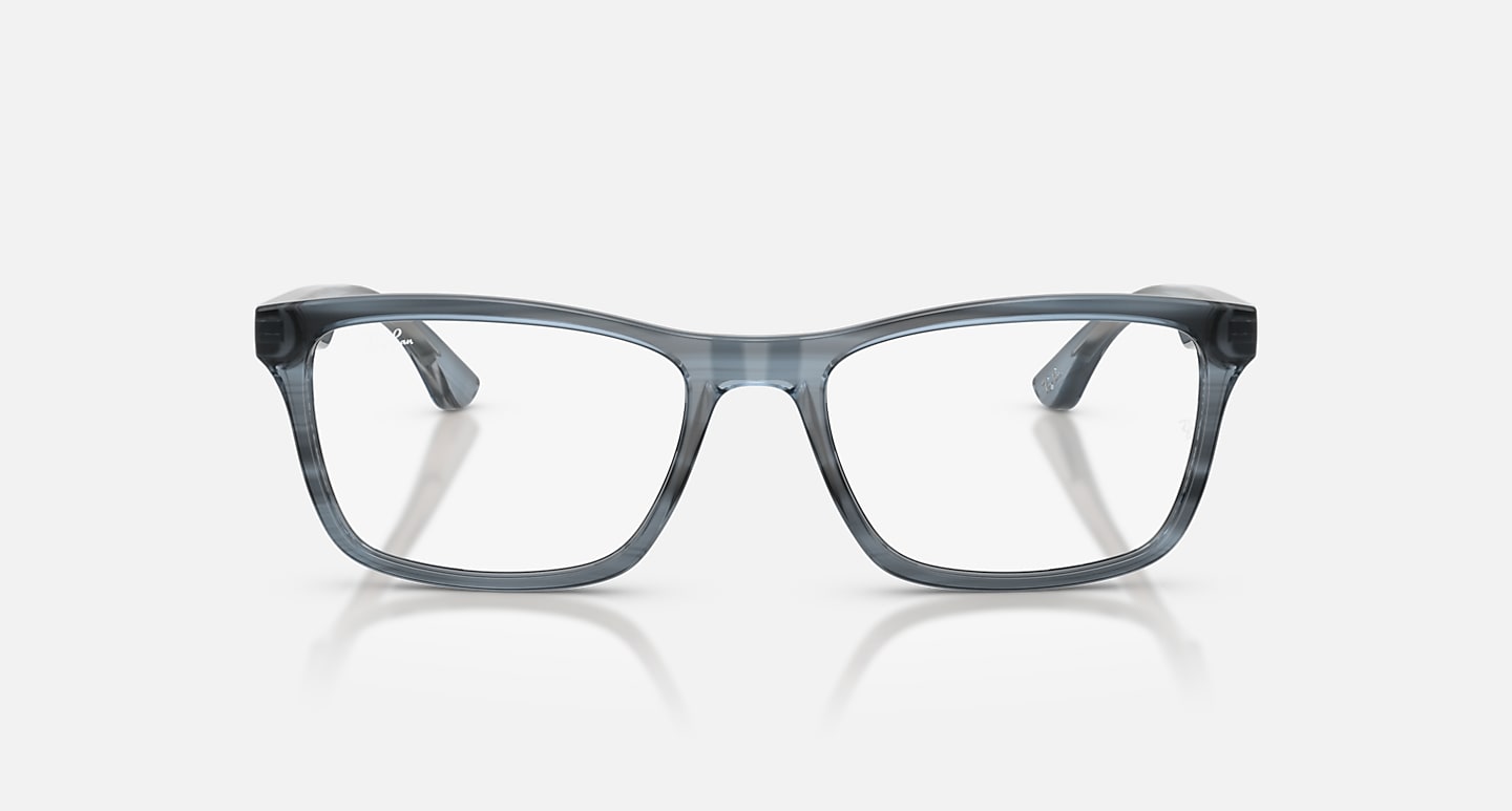 Óculos Receituário RayBan quadrado acetato azul listrado unisex- ORX5279 - Imagem 2