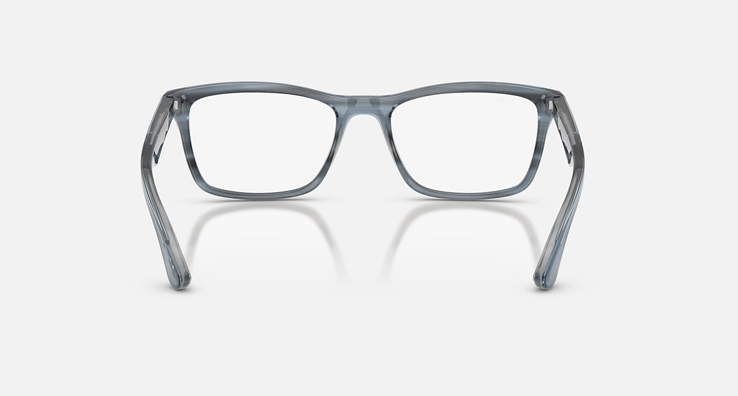 Óculos Receituário RayBan quadrado acetato azul listrado unisex- ORX5279 - Imagem 4