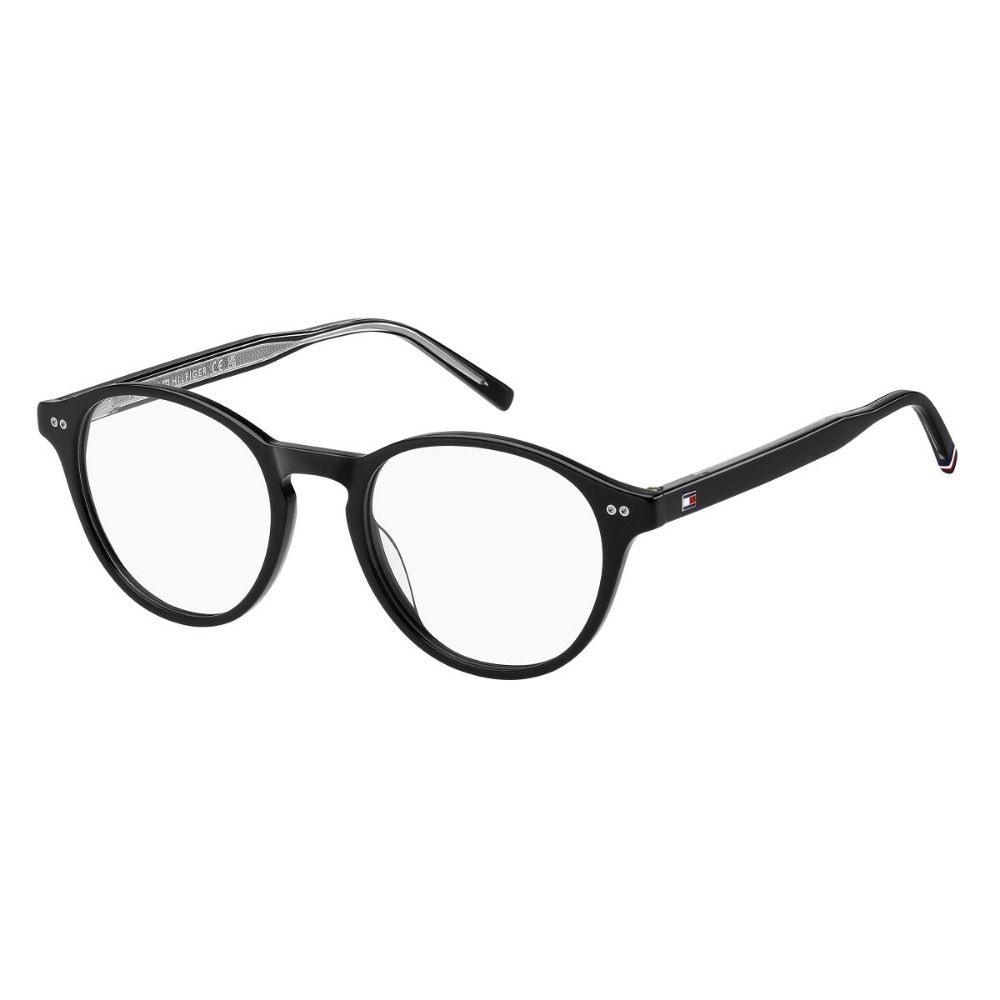 Óculos Receituário Tommy Hilfiger redondo irregular preto feminino -TH2129 807