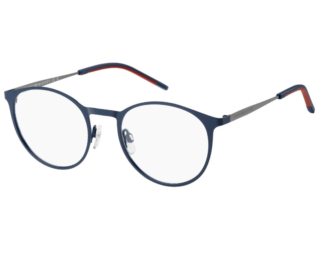 Óculos Receituário Tommy Hilfiger redondo metal azul Unissex-TH2334