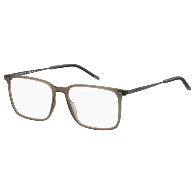 Óculos Receituário Tommy Hilfiger quadrado marrom fosco masculino-TH 2019 4IN