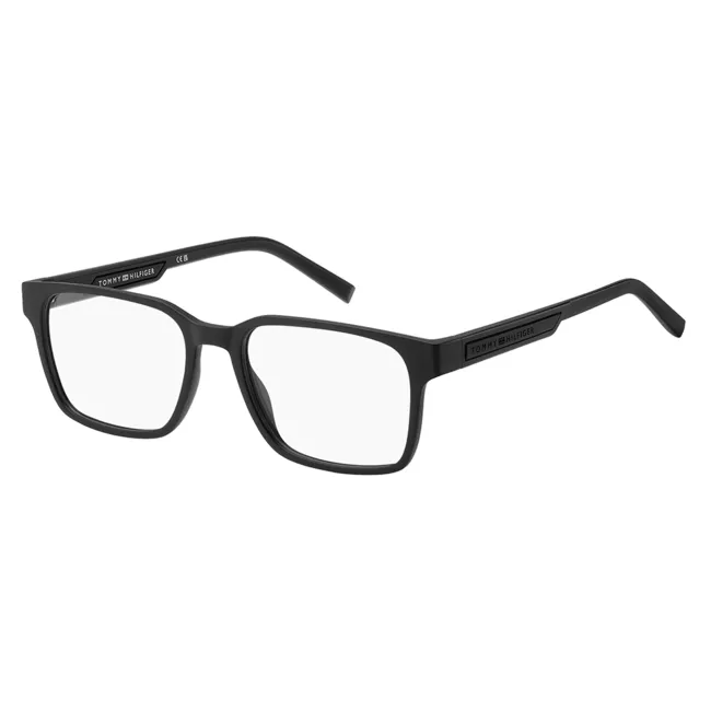 Óculos Receituário Tommy Hilfiger Sporty retangular preto masculino-TH 2093 003