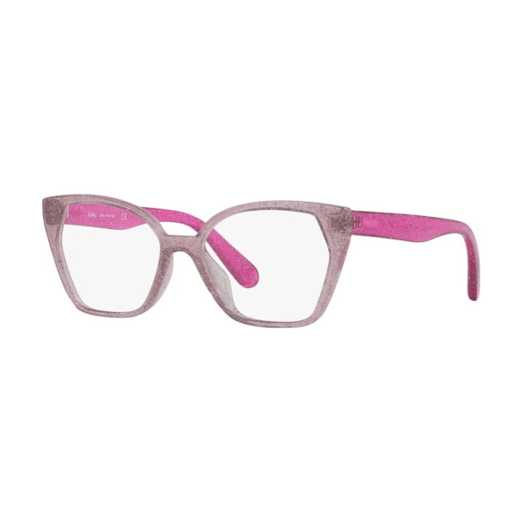 Óculos Receituário Kipling infantil rosa transparente com brilho feminino-OKP313U M274