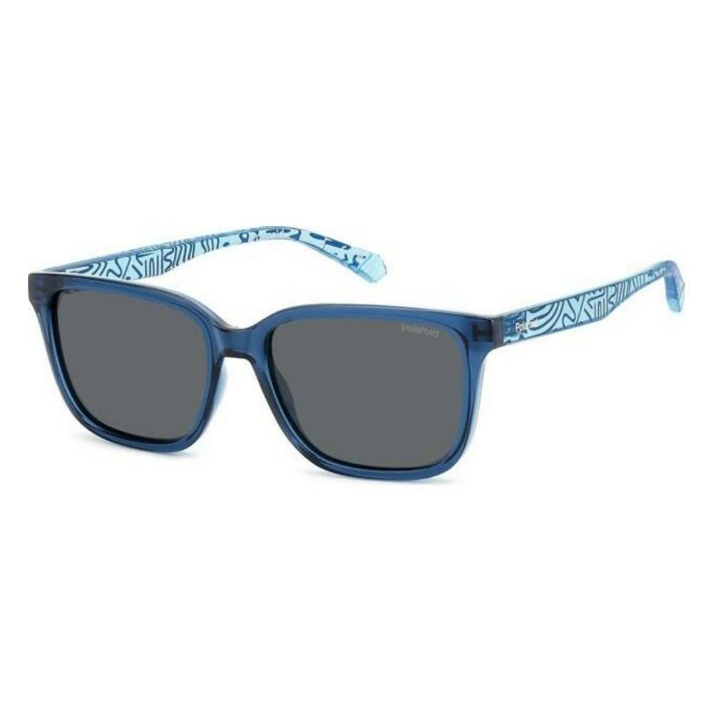 Óculos de Sol Polaroid Infantil policarbonato azul retangular masculino- PLD 8063/S ZX9